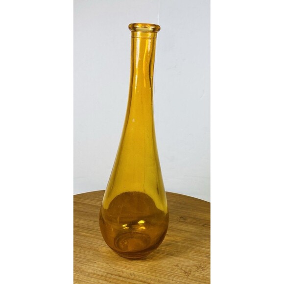 Amber Glass Vase 10” Tall - Picture 1 of 5